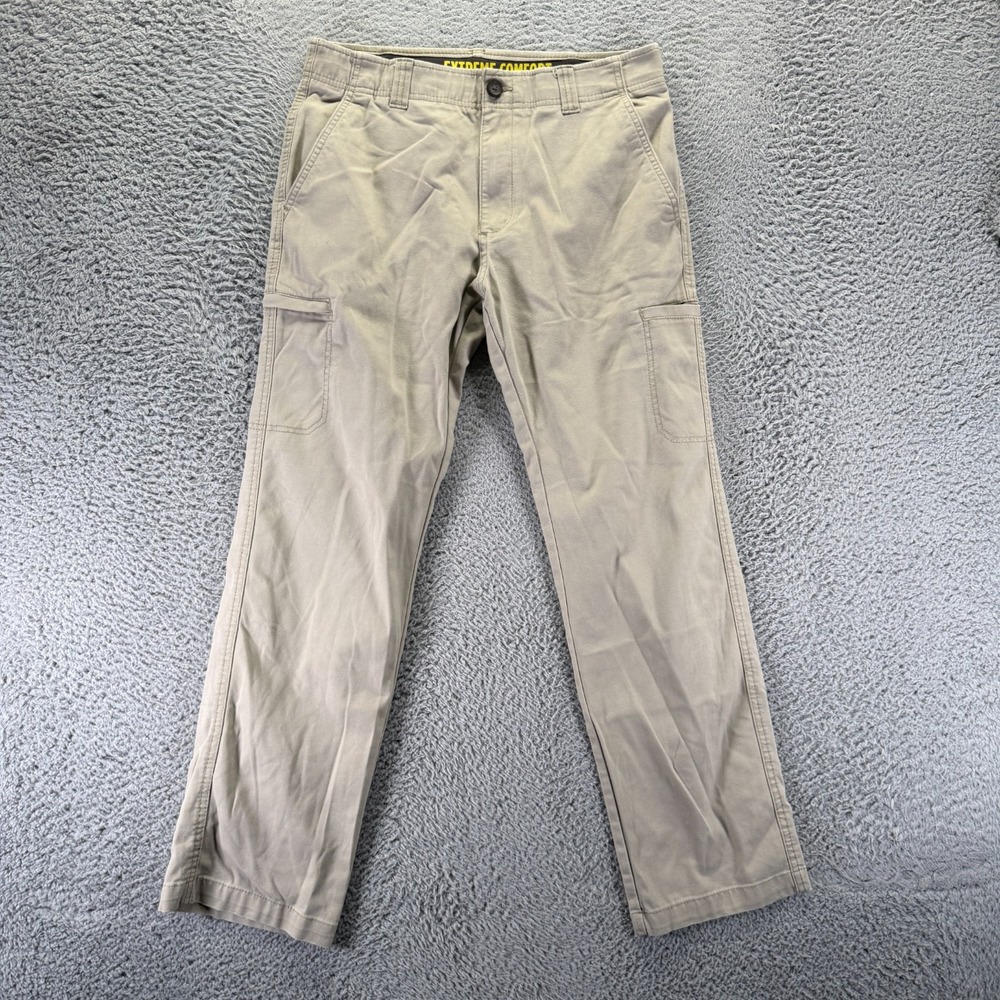 Lee Extreme Comfort Pant Mens 32x32 Beige Cotton Canvas Cargo Straight Workwear